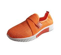 Damen Mesh Laufschuhe Outdoor Damen Sportschuhe Slip On Laufschuhe Glitzer Strass Dekorative Sneaker Jogging Ohne Schnürsenkel Turnschuhe Casual Atmungsaktiv Schuhe Flache Walkingschuhe Turnschuhe