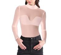 Damen Mesh Oberteil Sexy Netzoberteil Atmungsaktives Schwarze Durchsichtiges Shirt Rundhalsausschnitt Netz Mesh Top Durchsichtig Sheer Für Clubwear, Partys Und Alltagslooks Weiches L S XXXL XXXXL