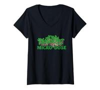 Damen Microgreens Mikrodosierte Sprossenzüchter, Humor-Design T-Shirt mit V-Ausschnitt