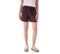 Shorts STREET ONE STUDIO, Damen, Gr. 44, braun (very berry), Stoff, 100% Viskose, unifarben, loose fit kurz, Hosen Shorts, im Loose Fit (51654958-44) very berry
