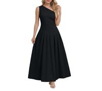 Damen Midi Abendkleid Elegant A-Linie Ballkleider Off-Shoulder Einfarbig Cocktailkleid Fließende Midikleid Hochzeitsgast Brautjungfernkleid Modisch Sommer Partykleid Abschlusskleider