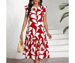 Damen Midi-Kleid, modisch für elegante Sommerkleider für Frauen