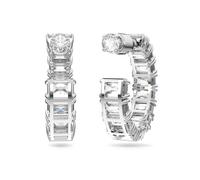 Paar Creolen SWAROVSKI "Millenia, Oktagon-Schliff, 5612673" Ohrringe Gr. Metall, silberfarben (metallfarben, kristallweiß, kristallweiß) Damen Creolen mit Swarovski Kristall (28899645-0)