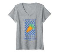 Damen Minecraft A Carrot A Day Keeps The Creeper Away Carrot Icon T-Shirt mit V-Ausschnitt