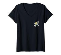 Damen Minions & Monsters James Show Me that Smile Front & Back T-Shirt mit V-Ausschnitt
