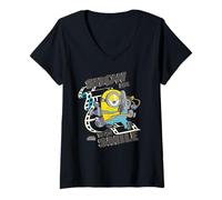 Damen Minions & Monsters James Show Me that Smile T-Shirt mit V-Ausschnitt