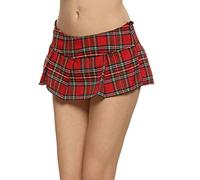 Damen Minirock Sexy Faltenrock Kurz Skater Rock Plaid Stretch Skirt Reizvolle Rock Anime Mädchen Cosplay Schulmächen Rock Mini Party Röcke