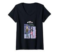 Damen Miraculous Ladybug Manga Marinette Adrien Be Miraculous T-Shirt mit V-Ausschnitt