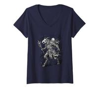 Damen Mitternachtskarawane von Chaos Vuall T-Shirt mit V-Ausschnitt