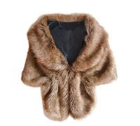 Damen Mode Herbst Schal Stola Winter Umhang Poncho Cape aus Kunstfell Jacke Mantel Brautkleid Damen Brautjacke Felljacke Brautzusatz Kunstpelz Winter Poncho Bolero Halstuch Schal
