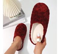 Damen Mode karierte flauschige Kunstfell Hausschuhe, Bodenbelag Socken für Innenräume, warme leichte Schlafzimmer Hausschuhe für Winter, Weihnachten