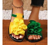 Damen Mode Lässig Kontrast Farbe mit Strass verzierte Outdoor Sandalen, Damen Strand Zehentrenner