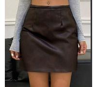 Damen modischer, vielseitiger Pendler-Vintage-Lederrock