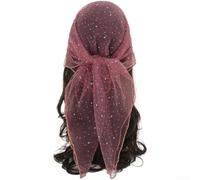 Damen Modisches Quadrattuch 80x80 cm aus Polyester mit Strasssteinen, Leichter Schal für Kopf und Hals im OL-Stil, Elegantes für accessoire für Alltag und Feste,(Skin Red)