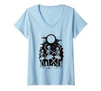 Damen Mondschein-Ballerinas im Gothic-Tanz-Design T-Shirt mit V-Ausschnitt