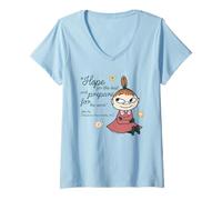 Damen Moomin Hope Tales From Moominvalley Little My Zitat T-Shirt mit V-Ausschnitt