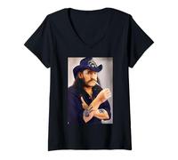 Damen Motörhead Lemmy Kilmister, Portrait Ace of Spades T-Shirt mit V-Ausschnitt
