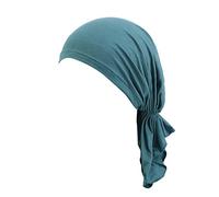 Damen Mütze Bambus Chemo Kopftuch für Frauen Baumwolle Indien Muslim Stretch Turban Hut mit Haarausfall - Kopfbedeckung Turban in Versiegelter Verpackung (Green, One Size)