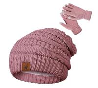 Damen Mütze Und Handschuhe Warme Strick-Fäustlinge Set