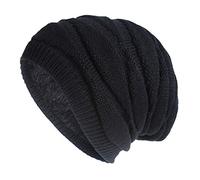 Damen Mütze Winter Beanie mit großem Kunstfellbommel I Frauen Beany Strickmütze Wintermütze I Elegant mit Bommel