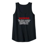 Damen Mum Warning Prosecco Strong Language Adult Humour Mothers Tank Top