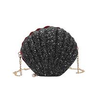 Damen Muschel Tasche Pailletten Kettentasche Mädchen Frauen Glitzer Tasche Kette Handtasche Geburtstag Geschenk Damen Clutch Glitzer Silber Muschel Abendtasche Glänzend Umhängetasche Muscheltasche