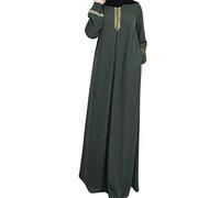 Damen Muslimische Kleider Abaya Muslim Kleid Langarm Kaftan Maxikleid Islamische Kleidung Gebetskleidung für Frauen Ramadan Gebete Naher Osten Dubai Türkei Ethnische Gebetskleid