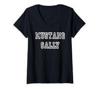 Damen Mustang Sally Classic Motown T-Shirt mit V-Ausschnitt