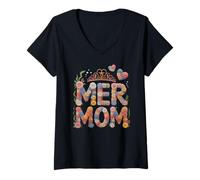 Damen Mutter Meerjungfrau Mama Cruise Rettungsschwimmer Mama Off Duty T-Shirt mit V-Ausschnitt