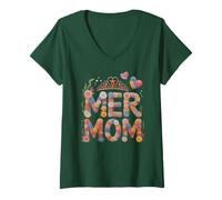 Damen Mutter Meerjungfrau Mama Cruise Rettungsschwimmer Mama Off Duty T-Shirt mit V-Ausschnitt