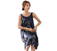 Damen Nachthemd - Elegante Lose Schlafende Hauskleidung Pyjamas Für Frauen Sexy Nachtwäsche Eisseide Hosenträger Nachthemd Pyjama Femmes Pyjama Mit Blumendruck, Stil B, 3XL