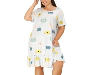 Damen-Nachthemd in Übergröße, kurzärmelig, bequem, Fleece-Morgenmantel, Größe 36, Bademäntel für Damen, weiß, 4XL