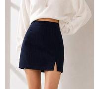 Damen Nadelstreifen Hohe Taille Hosenrock, Mini-Rock-Shorts mit Seitenschlitz, taillierter A-Linie Tennis Hosenrock, lässiger Büro-Chic Sommer Unterte