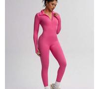 Damen nahtloser gestrickter modischer langärmliger enger Jumpsuit für den Herbst, Daumenlochendesign, bequemer Hochdehnungs-Sportjumpsuit, hautfreundl