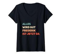 Damen Name Ich Bin Frederik T-Shirt mit V-Ausschnitt