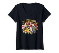 Damen Naruto Shippuden Hidden Leaf Floral Characters Anime T-Shirt mit V-Ausschnitt