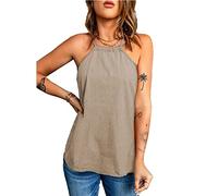 Damen Neckholder Tank Top Oberteil Sommer Elegante Bluse Camisol Schulterfrei Weste Locker Shirts(XL)