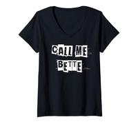 Damen Nenn Mich Bette T-Shirt mit V-Ausschnitt