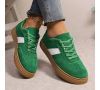 Damen neue lässige Schnürsportschuhe, modische Outdoor Street-Style Sneaker, Plateauschuhe aus Kunstvelours in Große Größen für Studenten