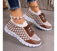 Damen neue Mode Plateau Lässig Sneaker, atmungsaktive Mesh Slip-On elastische Strick Plateau Socken Schuhe, leichte und bequeme Damen Outdoor Laufschu