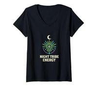 Damen Night Tribe Energy T-Shirt mit V-Ausschnitt