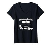 Damen No Place Like Nome Alaska Steward Halbinsel Souvenir T-Shirt mit V-Ausschnitt