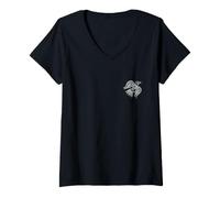 Damen Norse Raven Banner Viking Flag Skandinavian Denmark Sweden T-Shirt mit V-Ausschnitt