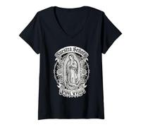 Damen Nuestra Señora Por Vida T-Shirt mit V-Ausschnitt