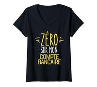 Damen Null auf Meinem Bankkonto Humor Bankier T-Shirt mit V-Ausschnitt