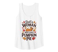 Damen Nur eine Frau, die Kürbiskuchen liebt, Herbst, Erntedankfest Tank Top