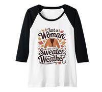 Damen Nur eine Frau, die Pulloverwetter im Herbst liebt Raglan