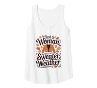 Damen Nur eine Frau, die Pulloverwetter im Herbst liebt Tank Top