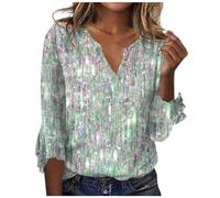 Damen Oberteile Langarm Bluse roter Pullover Oberteil festlich Zipper Hoodie Y2k Mädchen 128 Unterziehshirt Baumwolle Cardigan(XL, Mint Green)