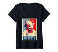 Damen ODB Ol Dirty Ba--ard Propaganda 90er Jahre Hip Hop Rap-Symbol Pop Art T-Shirt mit V-Ausschnitt